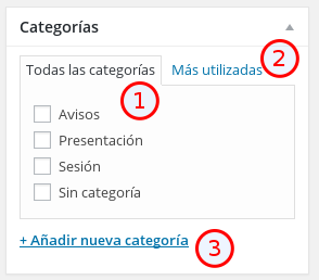 Caja de selección de categoría