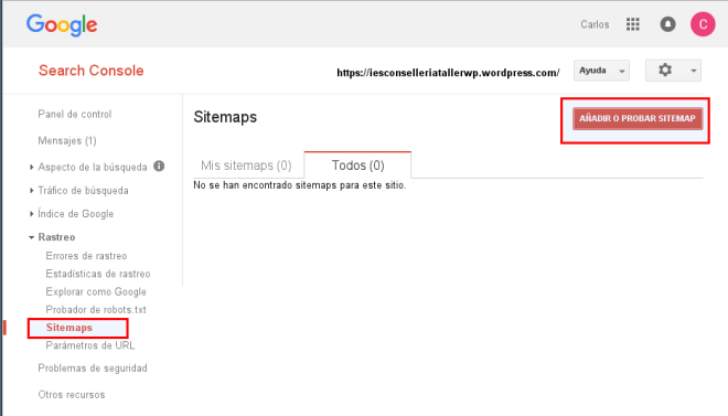 Añadir un sitemap a Google